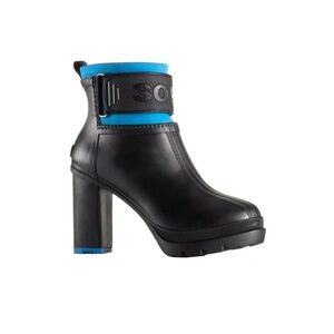 Sorel Medina III Black Rubber Ankle Boots Size 41.5